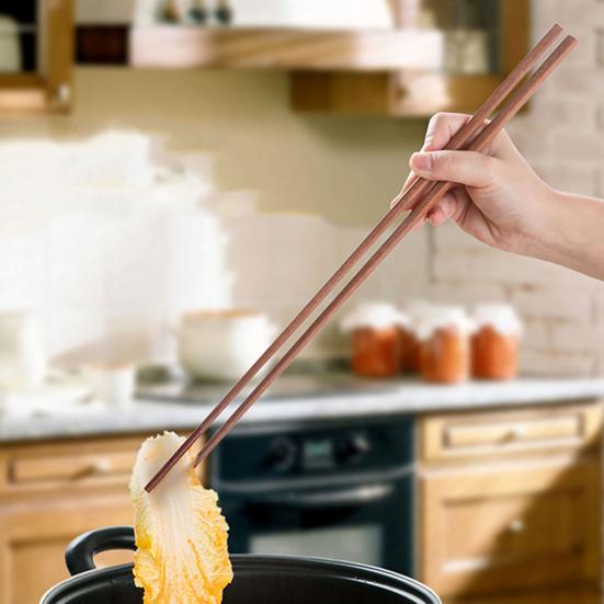 1 Pair Anti-scald Chopsticks Safe Wood Anti-slip Hot Pot Long Chop Sticks Home