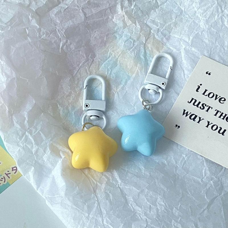 Acrylic Cute Colorful Five-Pointed Star Phone Trinket Female Phone Shell Pendant Accessories Package Decoration Keychain