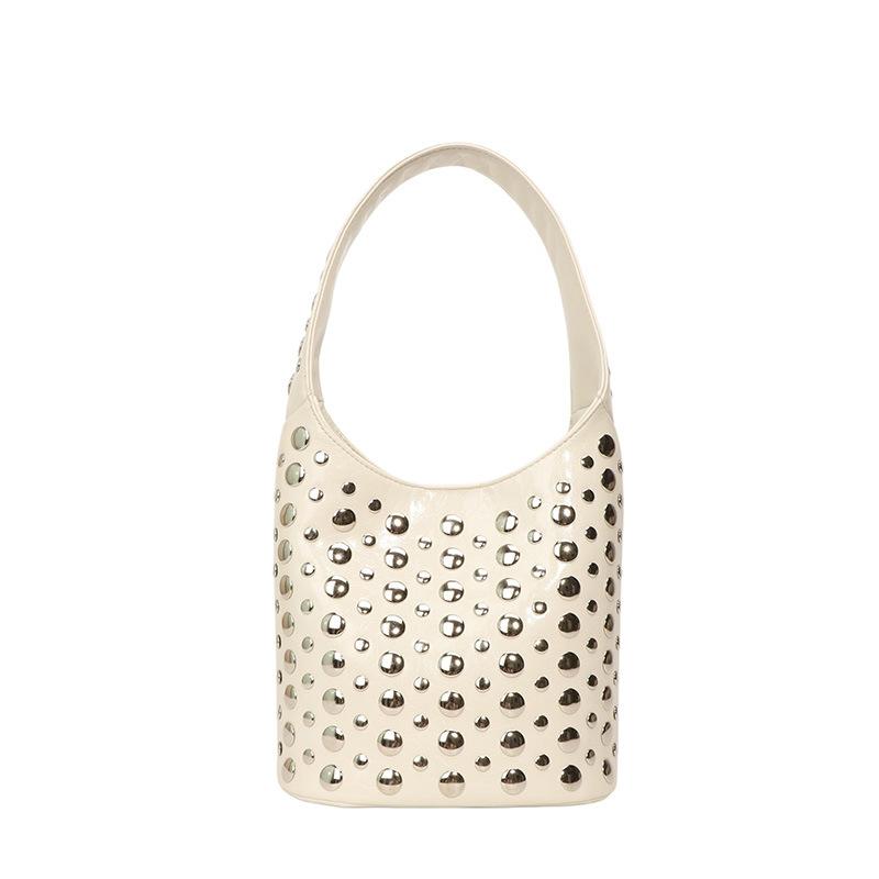 2025 сумки женская сумка с шипами европейская и американская винтажная мода сумка через плечо ins новая ручная вышивка сумка-ведро