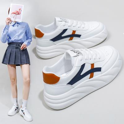 Женские повседневные кроссовки на массивной платформе, нескользящая легкая дышащая прогулочная обувь на шнуровке, теннисные кроссовки, спортивная обувь из искусственной кожи для женщин