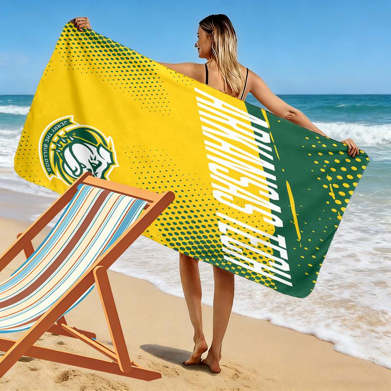 Пляжное полотенце Arkansas Tech Print, Большое мягкое быстросохнущее полотенце для пляжа, кемпинга, плавания
