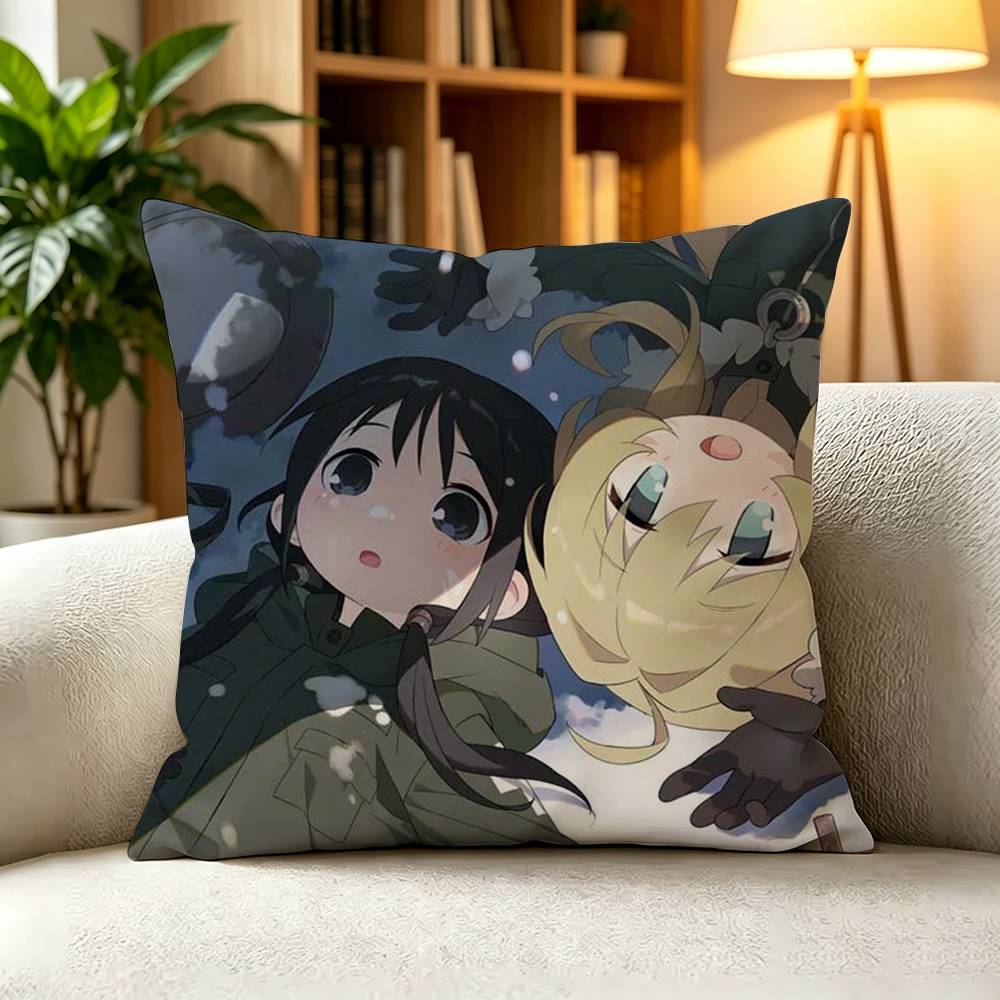 G-G-Girls Last Tour Chito Yuuri Anime Pillow Case Square Double-Sided Sofa Cushion Cover Bedroom Bedside Pillow