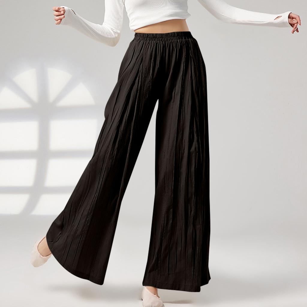 Женские свободные повседневные пляжные брюки с высокой талией и широкими штанинами