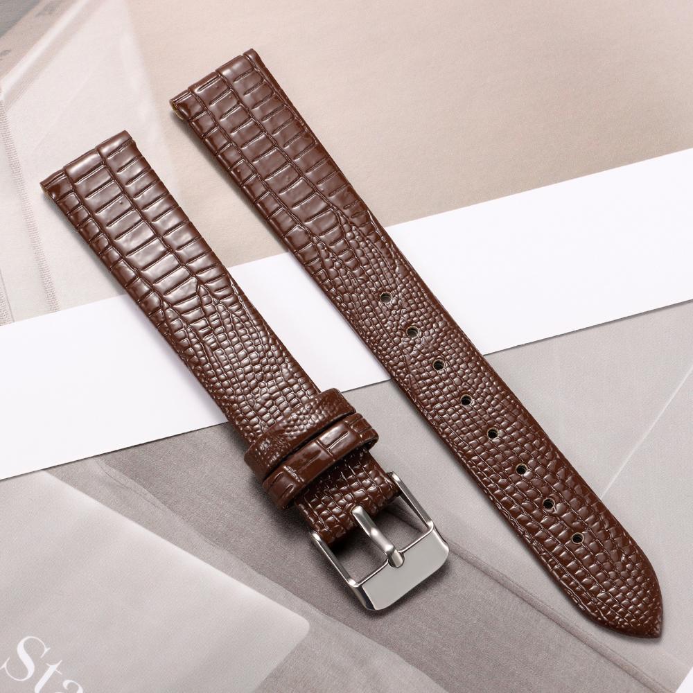8 мм 10 мм 12 мм 14 мм 16 мм Модный ремешок с текстурой ящерицы Ультратонкий универсальный ремешок для часов с застежкой-пряжкой для женских часов Браслет