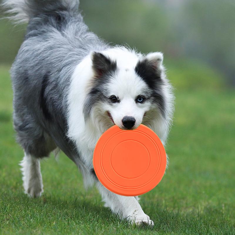 1Pc Pet Dog Flying Disc Toys Soft Non-Slip Silicone Game Frisbeed Anti-Chew Trainning Interactive Pet Puppy Dog Supplies