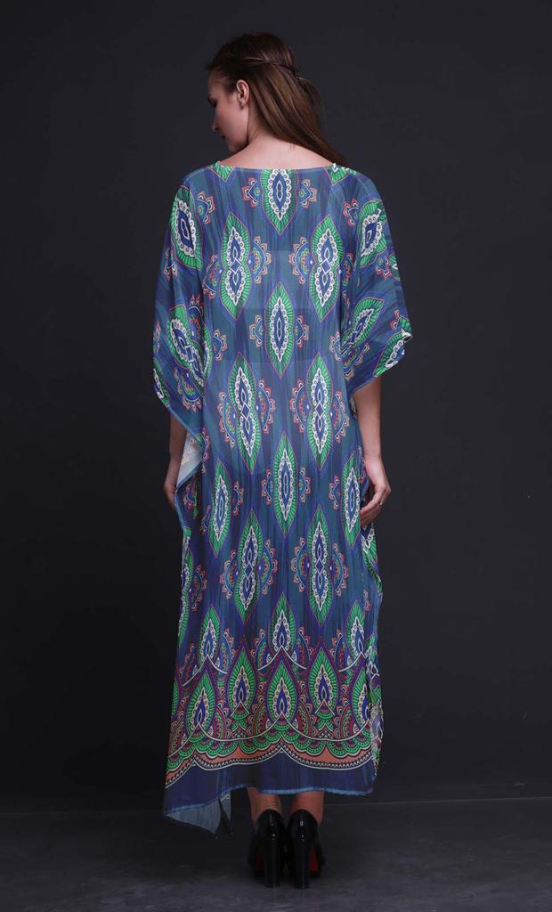 Phagun Цветочный этнический женский кафтан праздничная домашняя одежда макси платье пляж