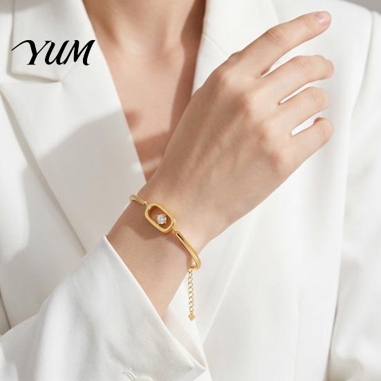 Adjustable Zircon Bracelet Sparkly Bangle for Women, Shiny Geometric Rhinestone Sparkling Inlay Jewelry Bracelet, Statement Daily, Banquets,