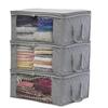 Foldable Quilt Storage Bag with 3 Large Clothes Organizer for Blankets Closets