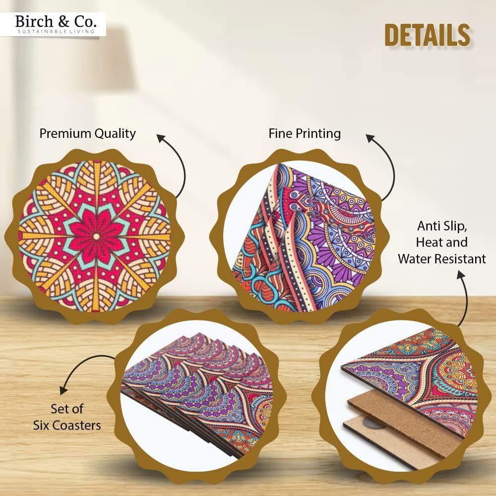 Leather Coasters - Tea Coaster - Dining Table Decor Accessories - Coster Set For Dining Table For Hot Pots - Coasters For Cups Set Of 6 -Durable