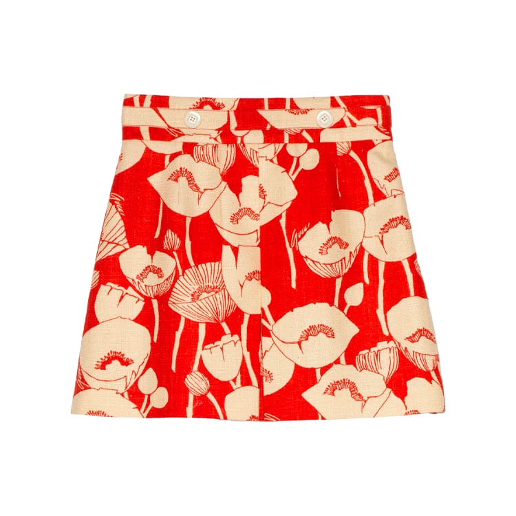 GUCCI Casual Short Skirts Women's Red Moderate A Line Skirt 661562-ZAGUI-6397