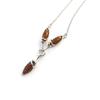 Les Trésors De Lily [N2815] - Silver Necklace 'Inspiration' Amber Cognac (rhodium-plated) - 20x6 Mm
