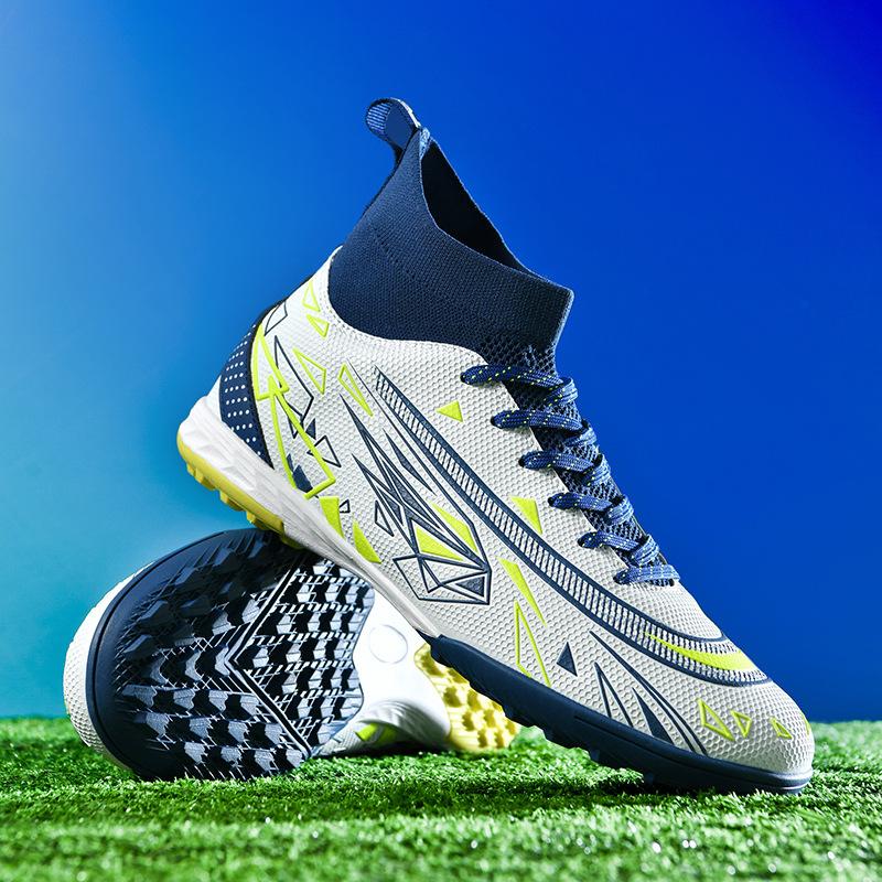 2024 дышащие футбольные бутсы AG Spike для мальчиков, взрослых, студентов, TF Shattered Nails King, высокие тренировочные кроссовки для женщин