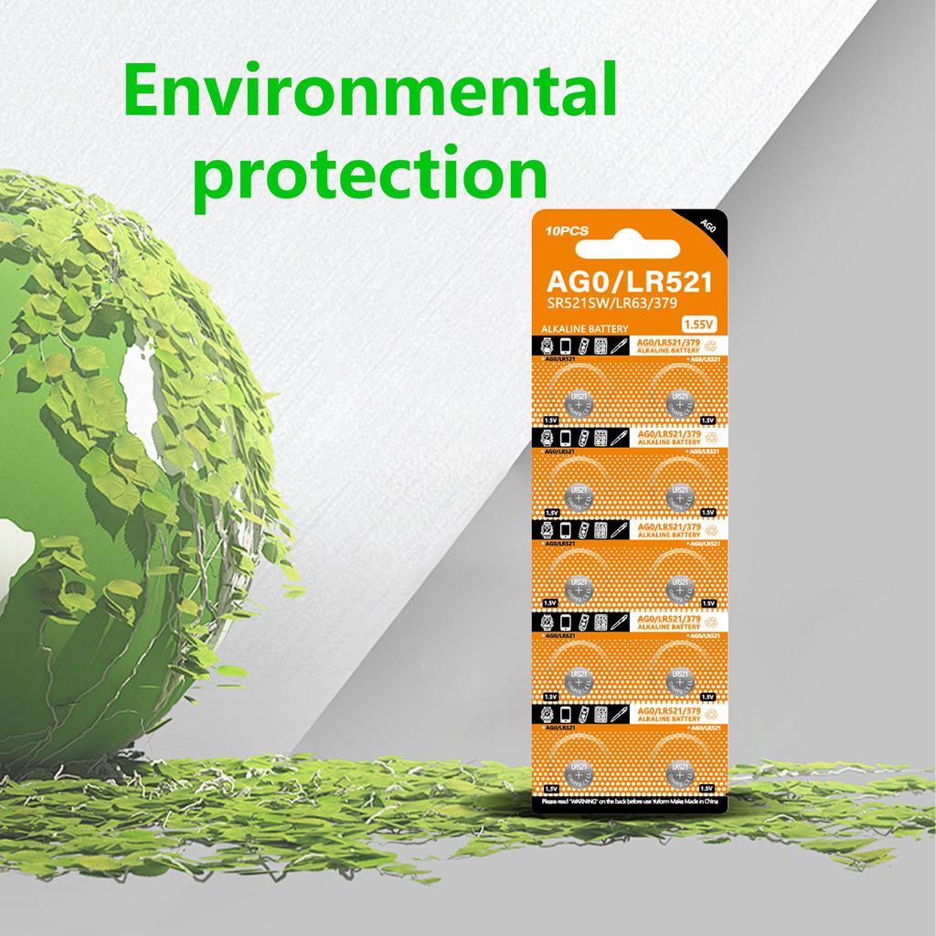10 шт. батарейки AG0 SR521SW LR521 SR521 AG521 S521E 521A SG-521S SR63 GP379 V379 379X D379 379L 379LD для часов