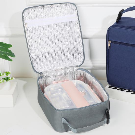 Lunch Box Bag Convenient School Supply Easy To Clean Insulated Bento Box Bag Practical Freshness Preservation Oxford Cloth