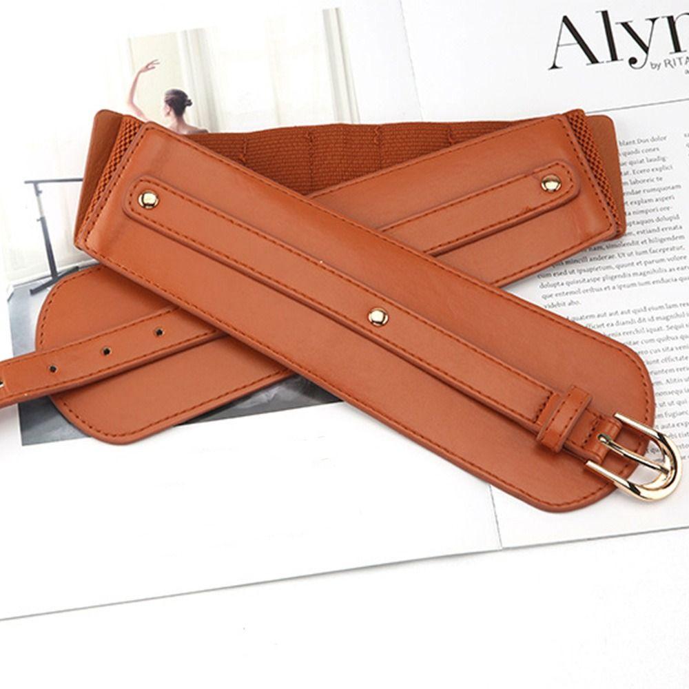 Skirt Dress Coat Casual Leather Waistband Elastic Corset Band Luxury Wide Belts Stretch Cummerbunds