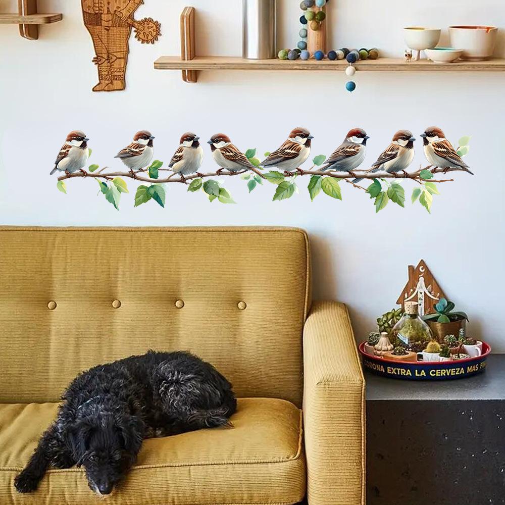 Painted Branches Birds Bedroom Study Home Background Beautification Decoration Wall Stickers