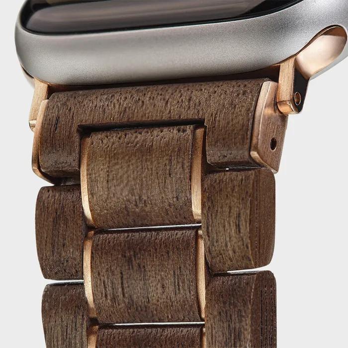 Деревянный ремешок для Apple Watch 38/40/42/44 мм, грецкий орех, совместим с SE/6/5/4/3/2/1