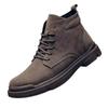 Мужская британская повседневная обувь для ходьбы с высоким берцем Martin Snow Boots Medium Top Short Winter Workwear Trendy Leather High-Tops