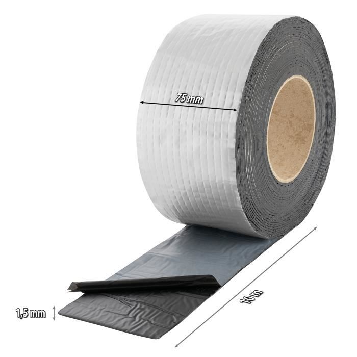 Ruban D'étanchéité - Poppstar - 10 M X 75 Mm - Aluminium - Résistant À L'eau - Adhésif Fort