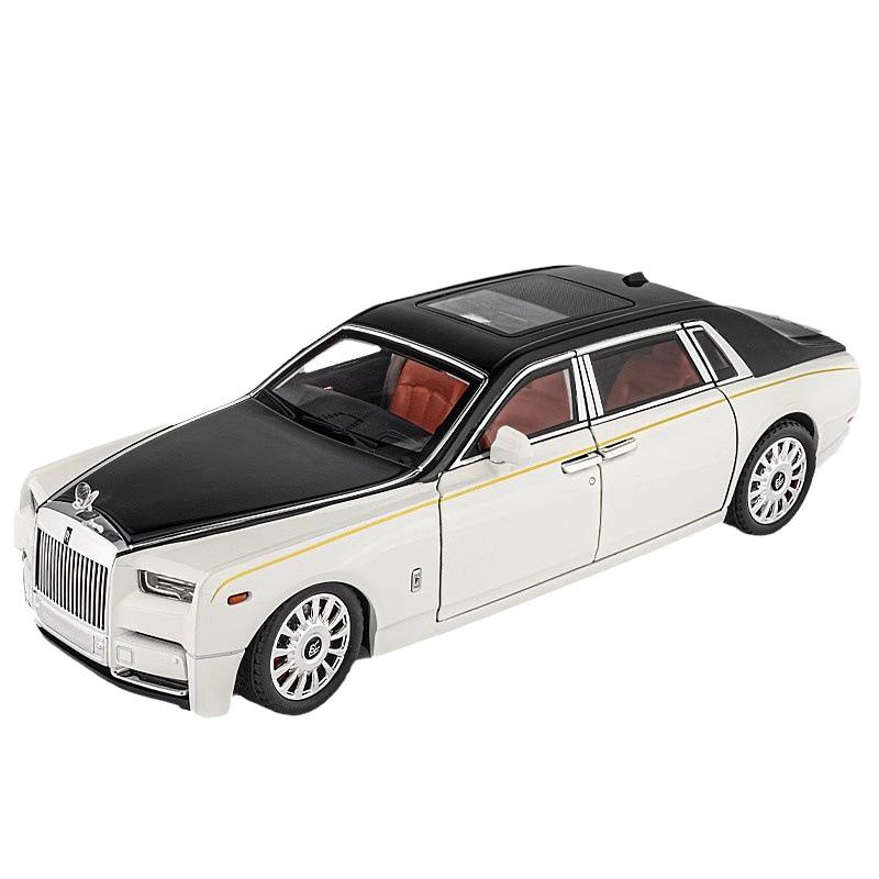 1/18 Rolls-Royce Phantom Model Car, Zinc Alloy Pull Back Toy Diecast Car with Sound and Light, Realistic Modeling Model Toy111