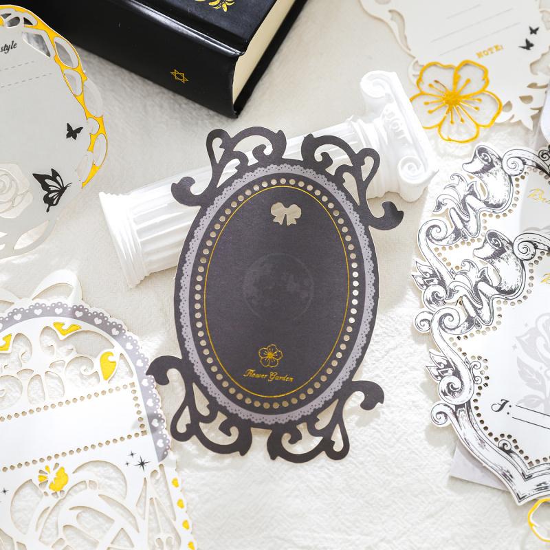 10Pcs Bronzing Hollow Note Paper Vintage Decor Paper For Scrapbooking Diary Card Making