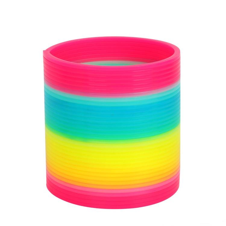 Large Rainbow Elastic Coil Spring Folding Magic Hula Coil