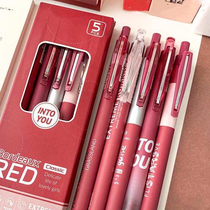 5/6/7 шт./кор., простая гелевая ручка, модная градиентная ручка, однотонная гелевая ручка с черными чернилами 0,5 мм, милая канцелярская ручка, письменные принадлежности