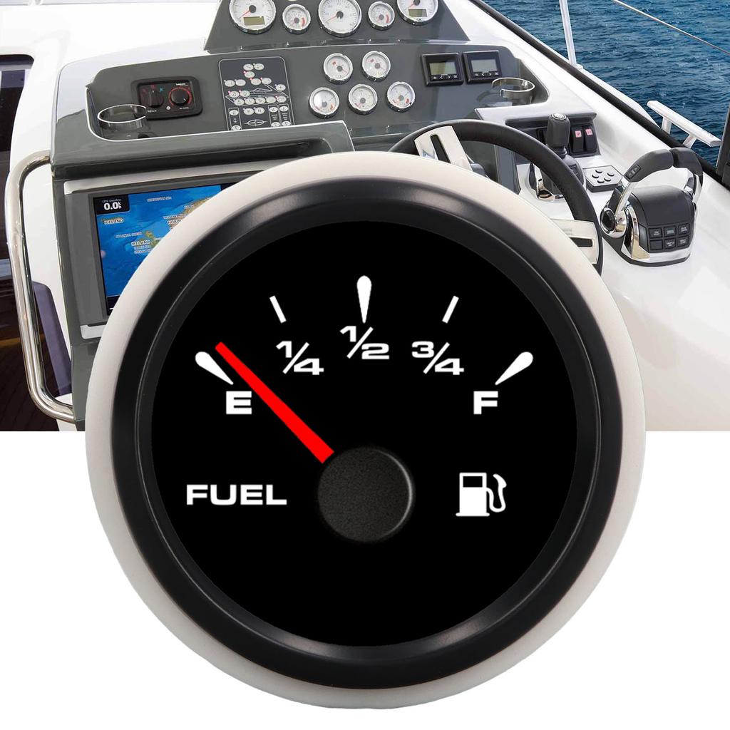52mm Fuel Level Gauge 7 Colors Backlight 0‑190 Ohm IP67 Waterproof Pointer Type Oil Tank Level Meter 9‑32V