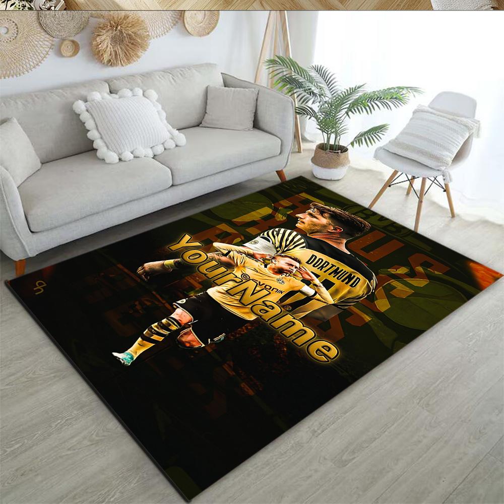 Borussia Dortmund Customize Text Floor Mat Perfect for Decorate room Study room Living Rooms Playrooms Anti-slip Rug Office home decor Spiritual Gift