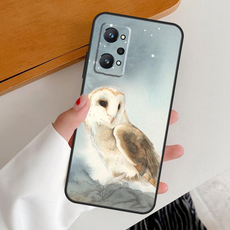 Акварельная сова Животное Для Realme GT7 GT6 15 Pro 10 11 12 13 14 Pro Plus C65 C63 C61 C55 C51 C53 C35 C75 C67 Чехол