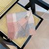 2024 Luxury Korean-Style Women's Wool Plaid Scarf - Warm, All-Season Shawl