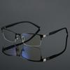 Business Square Half Frame Reading Glasses Men Gradual Adjustment Bifocal Vision Converted Light Multifocal Glasses