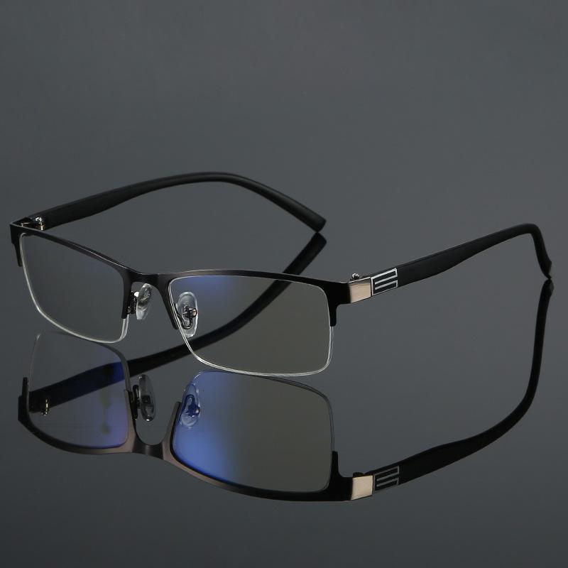 Business Square Half Frame Reading Glasses Men Gradual Adjustment Bifocal Vision Converted Light Multifocal Glasses