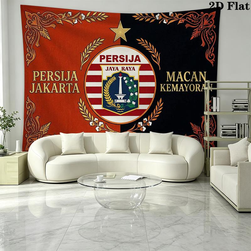 PERSIJA JAKARTA Wall Tapestry Aesthetic Wall Hanging Printed Fabric Blanket Decorative Tapestries for Bedroom Living Room Home Decor