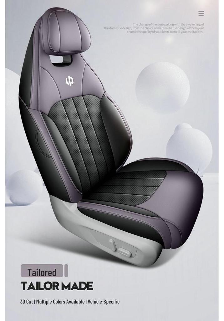 Индивидуальные кожаные чехлы на сиденья автомобиля для Leapmotor C11 2023-2025 - Полное покрытие, Перфорированный дизайн