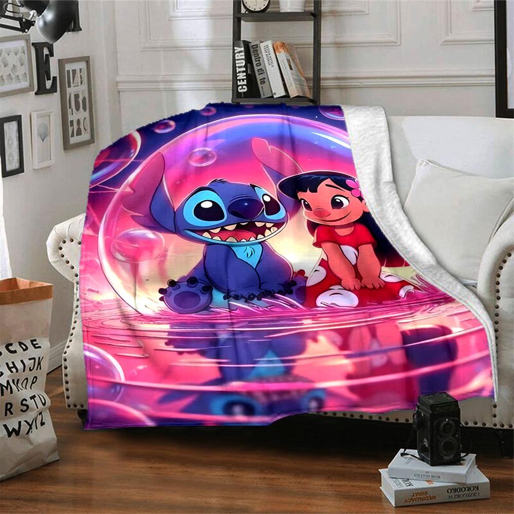 1pc S-Stitch7 Blanket, Gift, for Men and Women, Soft Blanket, Good for Sofa Bed Couch Travel, Lightweight Flannel Blanket