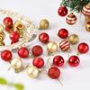 50Pcs/box Red Gold Christmas Balls Ornament Xmas Tree Hanging Pendant 2025 Christmas Decoration for Home 2026 New Year Gifts