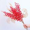 1PCS Artificial Flower Red Berry Bouquet Fake Plant for Home Vase Decor Valentine's Day New Year Party Decoration