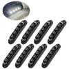 8PCS Boat Trailer Marker Lights Dark Smoked Lens 4 LED White Side Marker Lights 12V 24V LED Clearance Lights For Trucks