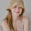 Slowslowly No.54 / Lily Bucket Hat (Lily Raffia Straw Bucket Hat Crochet Knit Hat)