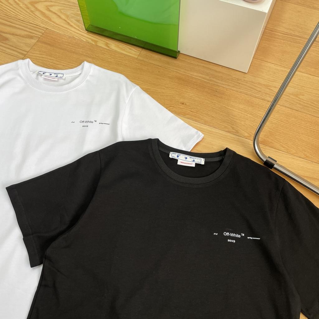 Off-White Лето 2025 года, новая классическая футболка с короткими рукавами и принтом стрелы от Monet для мужчин и женщин, парная футболка