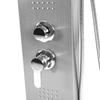 Shower panel with hydromassage, faucet, shower column, rain shower
