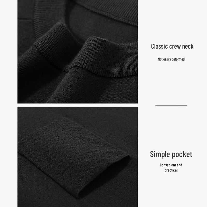 LOZ Men's Winter 16-Gauge 100% Wool Round Neck Sweater