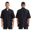 Mens Halloween Blessed Priest Clergy Shirt Costume Stand Collar Short Sleeve Contrast Tag T Shirt Top Preacher Cosplay