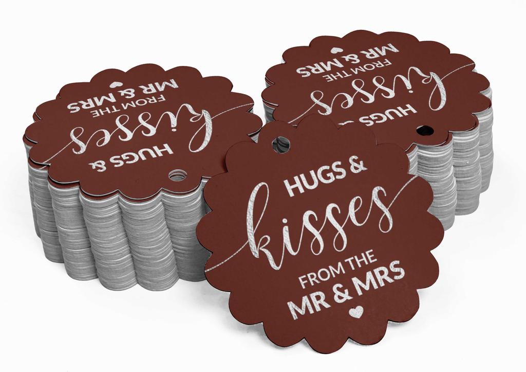 Inkdotpot Настоящая золотая фольга Объятия и поцелуи Свадебные бирки Бирки-сувениры Подвесные бумажные бирки 100