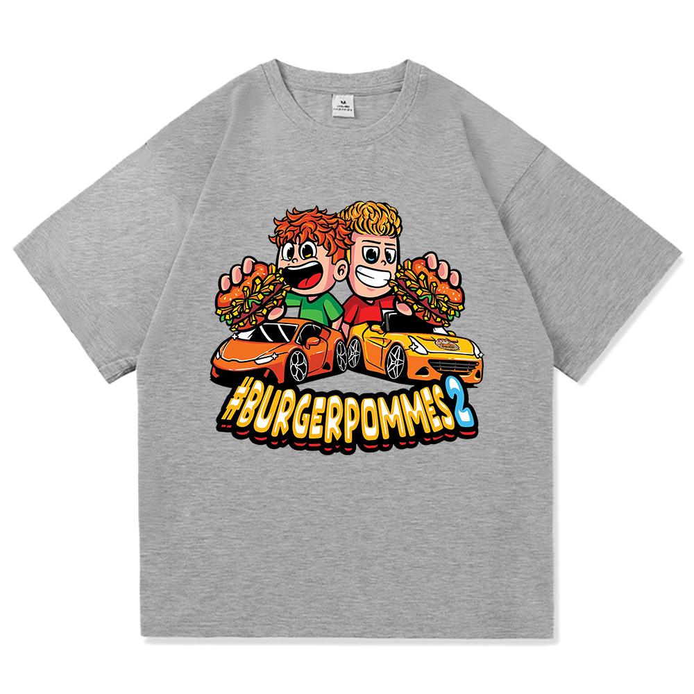 Burgerpommes 2 футболка модная мужская Harajuku эстетическая милая футболка Icrimax унисекс высокое качество мультфильм повседневные хлопковые футболки рубашки