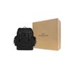 Coach Hudson 30 Solid Color Flap Drawstring Closure Internal Zipper Pocket Natural Grain Leather Backpack Men backpack Black CB837-QBBK
