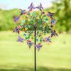 Colorful Butterfly Garden Wind Spinner Metal Stakes Flower Windmill Iron Art Handcrafts Garden Lawn Yard Decor Removable