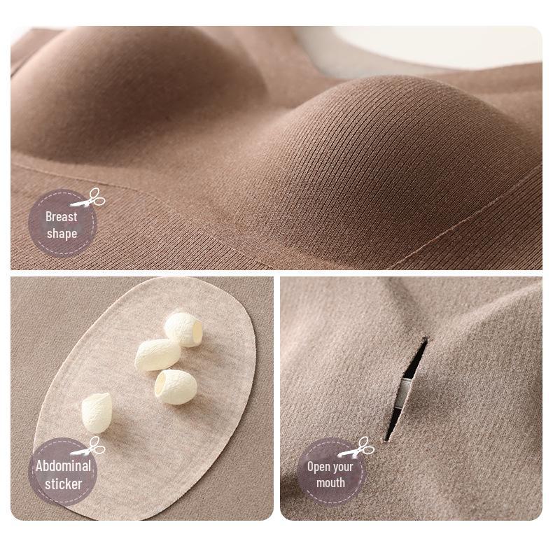 Женский бесшовный теплый жилет с шелковой нашивкой-подкладкой без бюстгальтера для осени и зимы