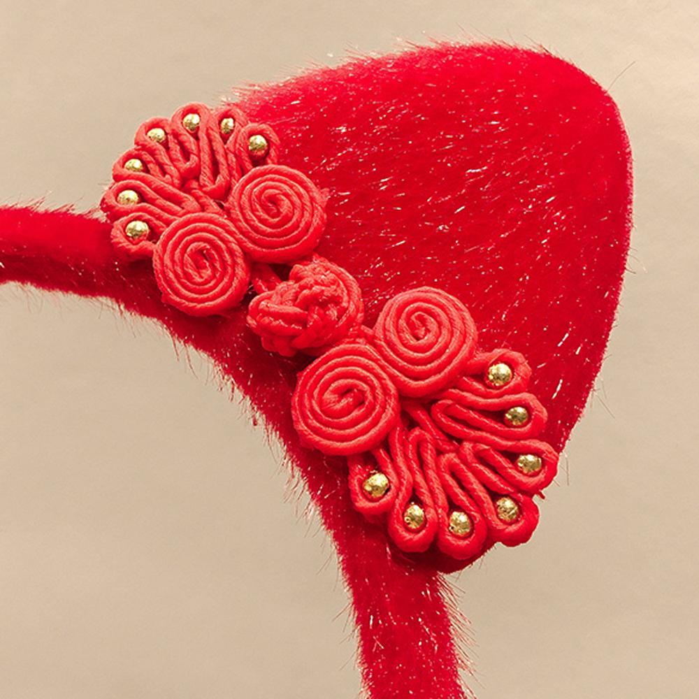 Retro New Year Gift Red Festivel Headband Head Buckle Tassel Head Hoop Peking Opera Headwear